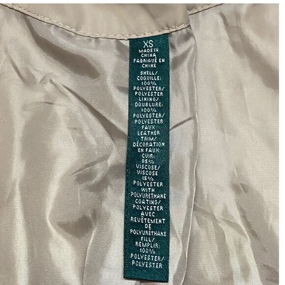 Lauren Ralph Lauren Jacket Women’s XS Tan Quilted Equestrian Collar Logo *READ* - Picture 6 of 16